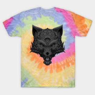 Head of wolf with three eyes T-Shirt